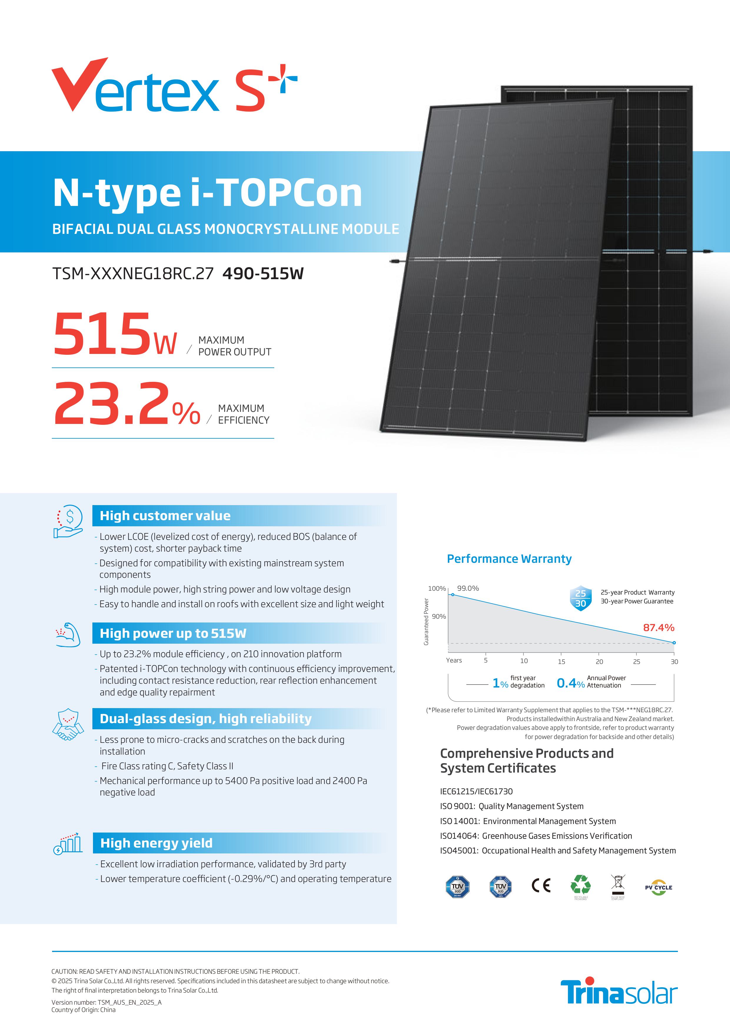 Panel fotowoltaiczny Trina Vertex S+ TSM - NEG18RC.27 - 500Wp (Bifi, DG, BFR, EVO2) 4_FOTO_1