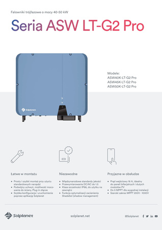 Falownik trójfazowy ASW50K-LT-G2 Pro Solplanet