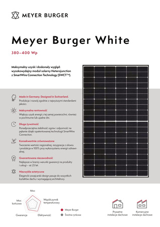 Panel fotowoltaiczny White 385 - 385 Wp (BFR) C.1 Meyer Burger