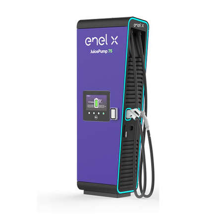 Enel X JuicePump 75 Trio, CCS2 + CHAdeMO+ AC Typ 2 22kW gniazdo , Kabel do 75 kW, 1 zasilacz, trójfazowy, RFID, cellular, (niski wyświetlacz)