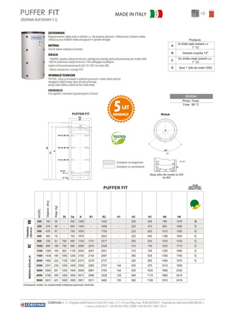 CORDIVARI - ZASOBNIK 1-WĘŻ BOLLY1 XL 300L TYPU MAXI 3.4m2