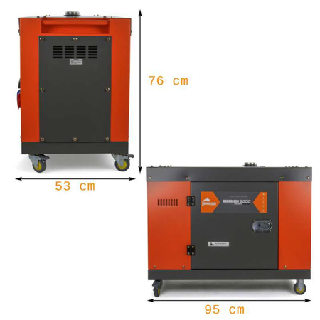 Agregat Barracuda 7kW 10kVA 400V DIESEL 8000 SILENT ze wzmoc. fazą 230V AVR