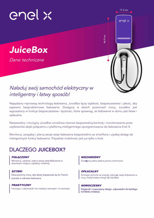 Enel X JuiceBox 2.01 UE Basic, kabel Typ 2 do 11kW, trójfazowy wifi, JN backend