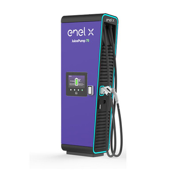 Enel X JuicePump 75 Trio, CCS2 + CHAdeMO+ AC Typ 2 22kW gniazdo , Kabel do 75 kW, 1 zasilacz, trójfazowy, RFID, cellular, (niski wyświetlacz)